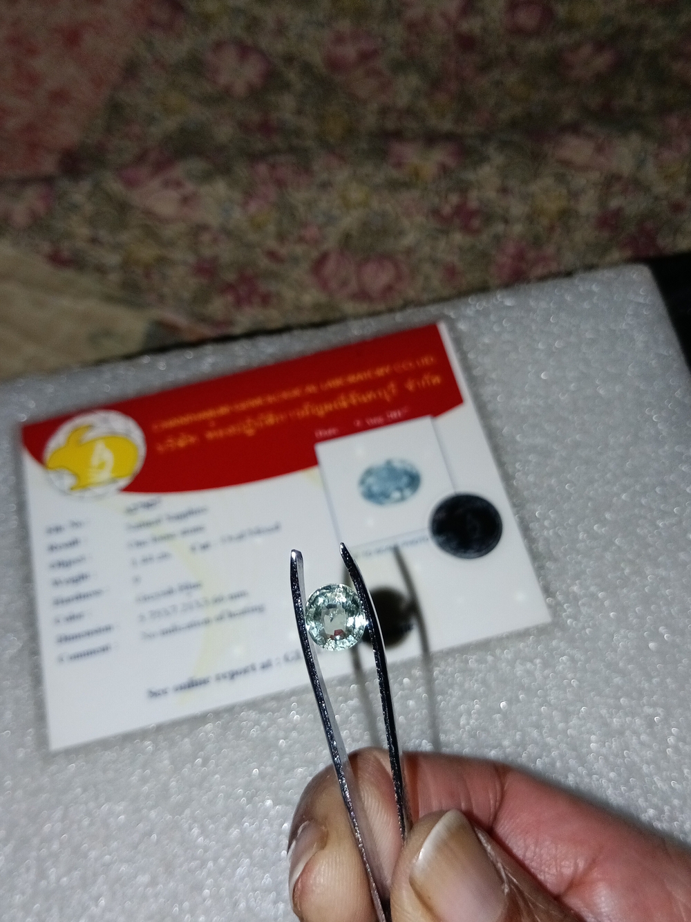 Lab Certified Natural No Heat 1.44ct Oval/Mixed Greyish Blue Sapphire